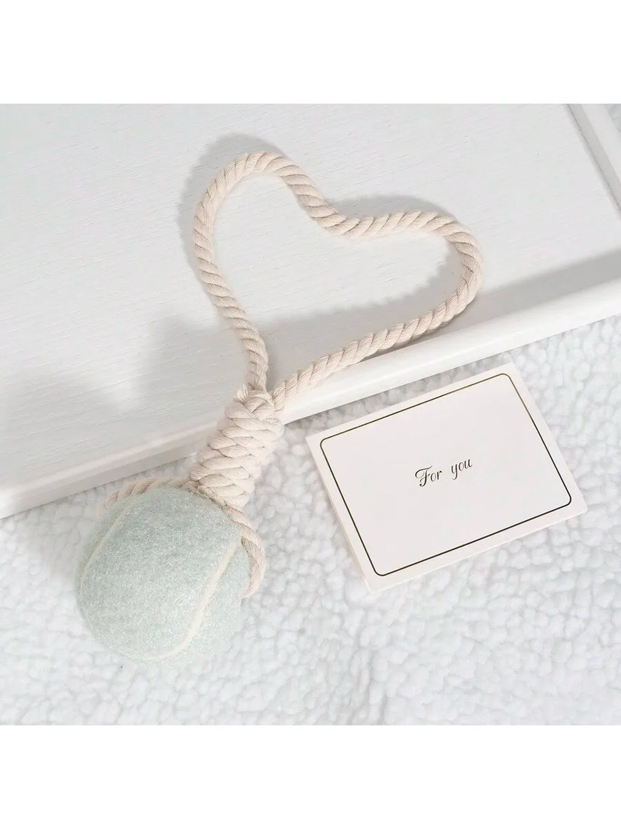 Pet Dog Tennis Ball Chew Toy With Rope