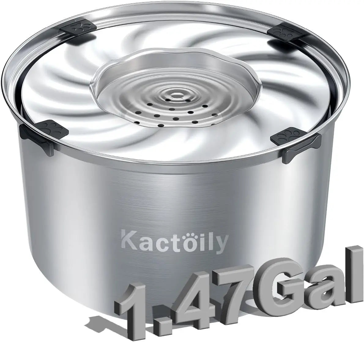 1.47 Gal Stainless Steel No Spill Water Bowl for Large Dogs
