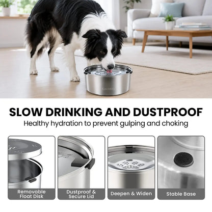 Dog Water Bowl, No-Spill & Splash-Proof  for Medium & Large Dogs