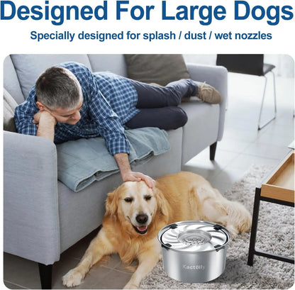 1.47 Gal Stainless Steel No Spill Water Bowl for Large Dogs