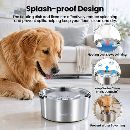 Dog Water Bowl, No-Spill & Splash-Proof  for Medium & Large Dogs