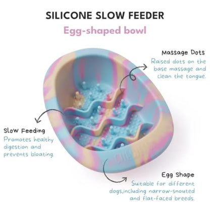 Slow Feeder Bowl with Suction Cups,