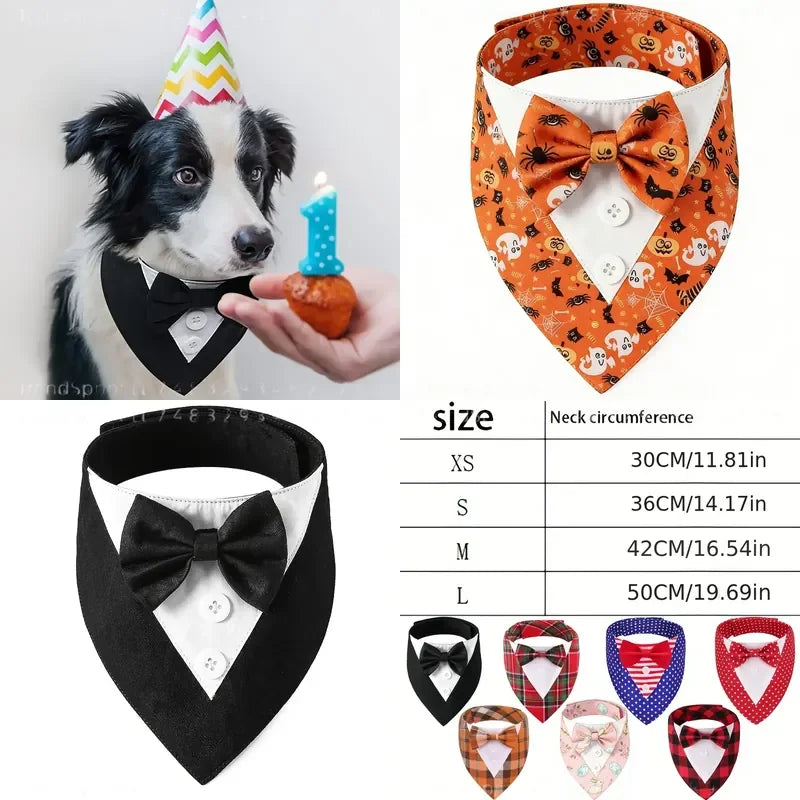 Plaid Bow Tie Pet Collar Scarf Cute Festival Costume Accessories For Dogs Cats  For Valentine's Day Easter Christmas