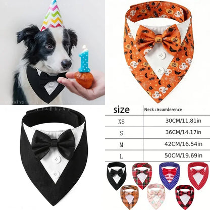 Plaid Bow Tie Pet Collar Scarf Cute Festival Costume Accessories For Dogs Cats  For Valentine's Day Easter Christmas