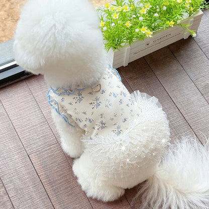 Floral Dress Comfortable Sleeveless Dog Skirt Breathable