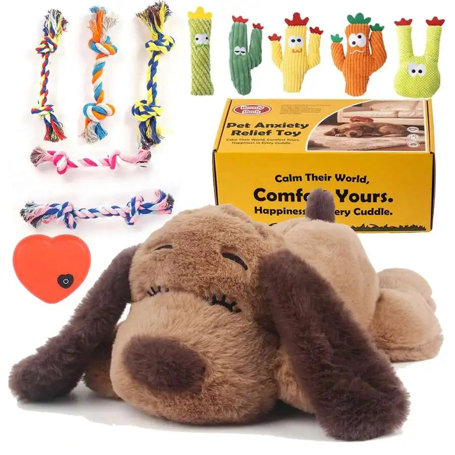 Plush Dog Heartbeat Toy For Anxiety Relief