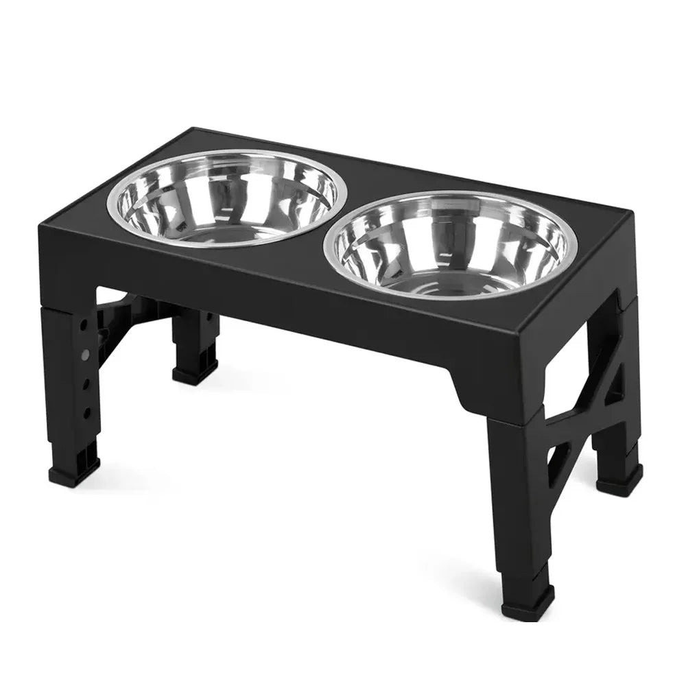 Adjustable Elevated Dog Feeder Stainless Steel Food Water Bowls,  for Small Medium Large Dogs