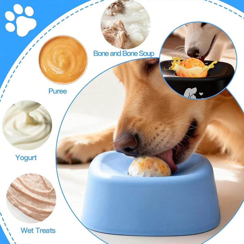 5pcs Anti-Choking Slow Feeder Dog Bowl Non-Slip 3/4 Cup -4pcs Double-Sided Toothbrushes  Liquid Treats Bone Broth Ice Cream Yogurt
