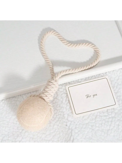 Pet Dog Tennis Ball Chew Toy With Rope
