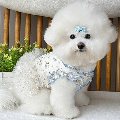 Floral Dress Comfortable Sleeveless Dog Skirt Breathable