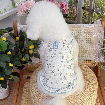 Floral Dress Comfortable Sleeveless Dog Skirt Breathable