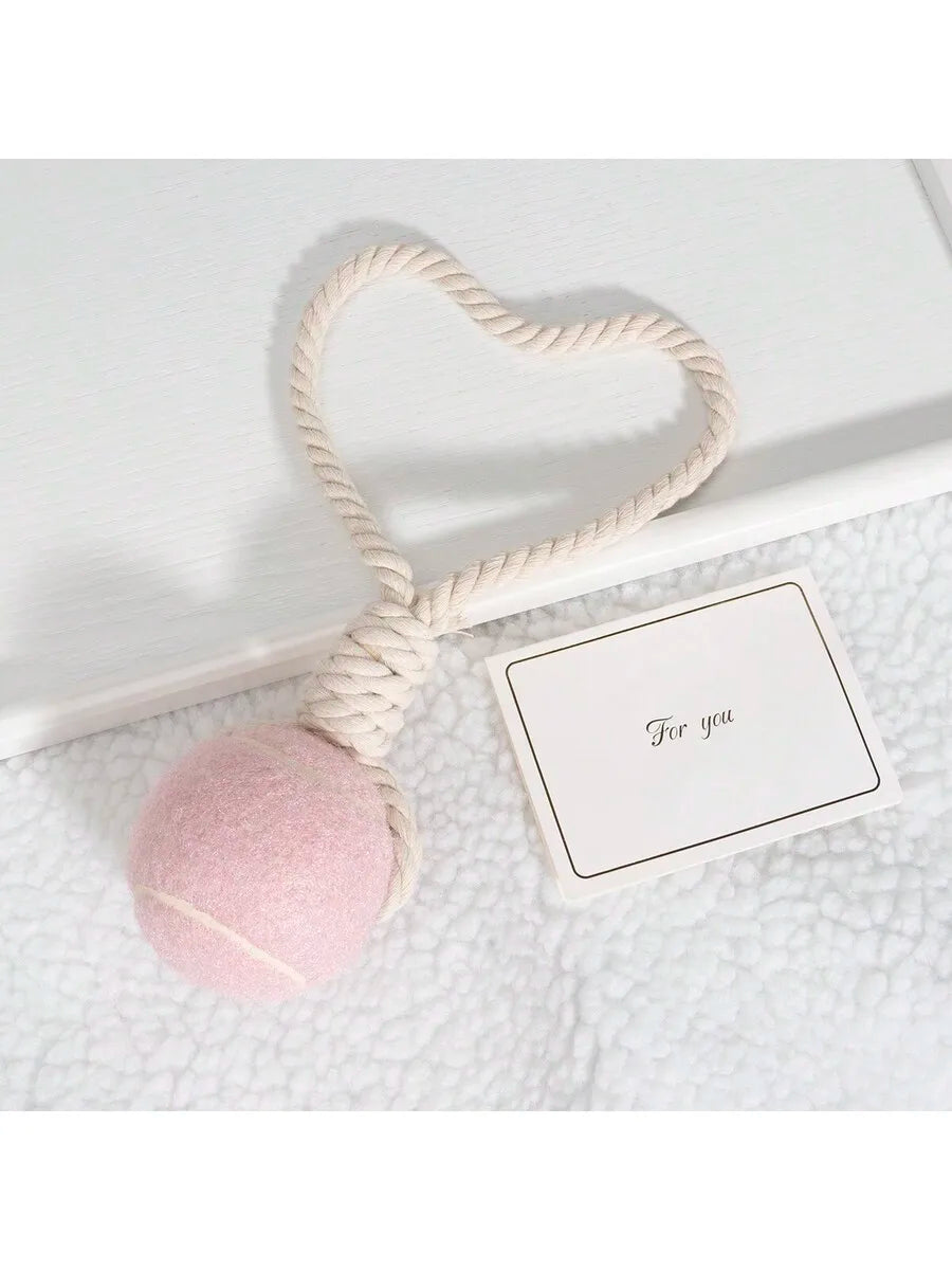 Pet Dog Tennis Ball Chew Toy With Rope