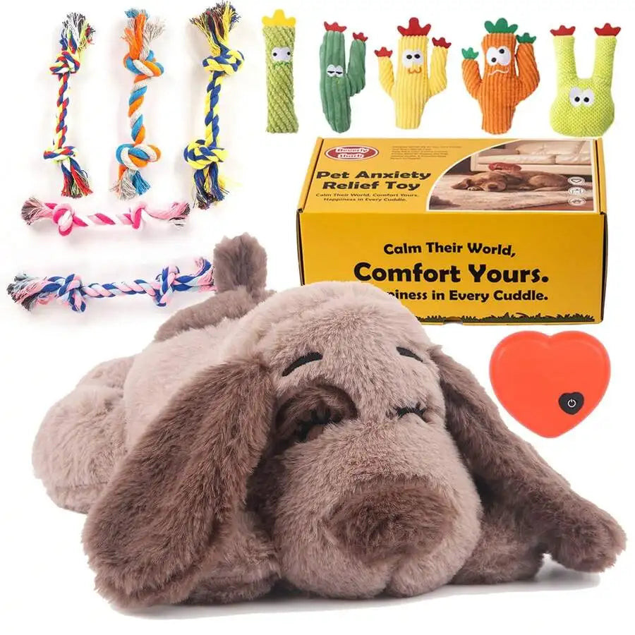 Plush Dog Heartbeat Toy For Anxiety Relief