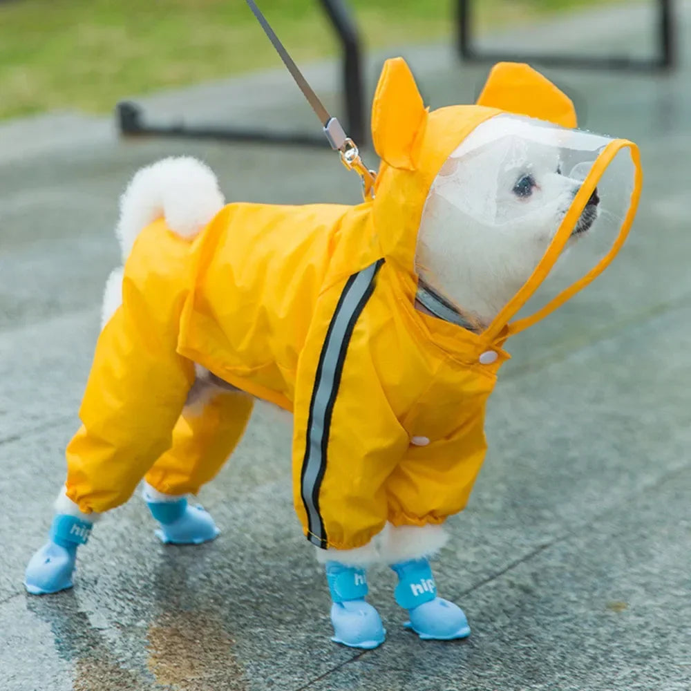 Cute Bear Shape Dog Raincoat
