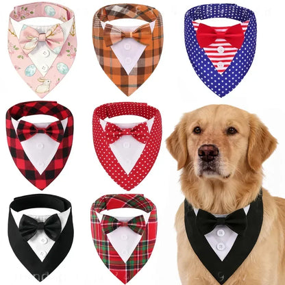 Plaid Bow Tie Pet Collar Scarf Cute Festival Costume Accessories For Dogs Cats  For Valentine's Day Easter Christmas
