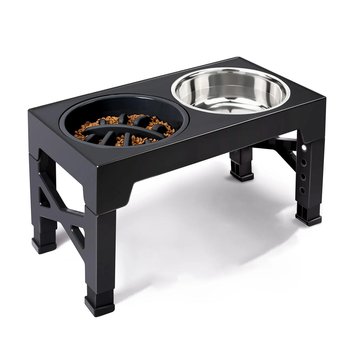Adjustable Elevated Dog Feeder Stainless Steel Food Water Bowls,  for Small Medium Large Dogs