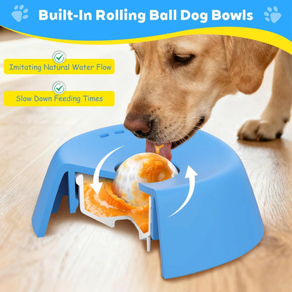 5pcs Anti-Choking Slow Feeder Dog Bowl Non-Slip 3/4 Cup -4pcs Double-Sided Toothbrushes  Liquid Treats Bone Broth Ice Cream Yogurt